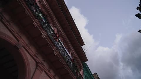 Clouds Float Over a Building