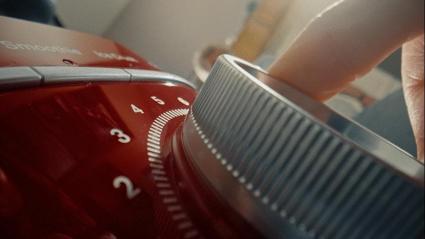 Extreme close product dial action with fingertip scale