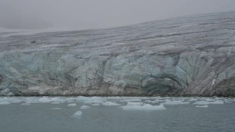 A Cloudy Day With Ice Resting On A Flowing Sea