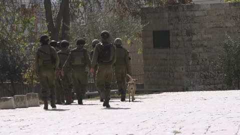 A Group Of Soldiers Walking Along