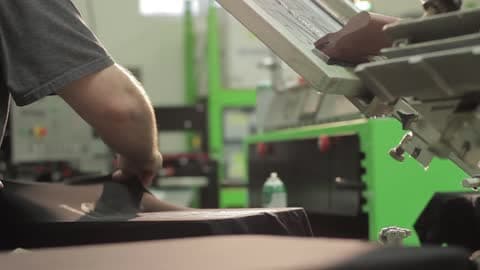 A Man Works In The Factory