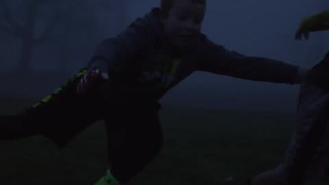 Boys Playing Ball In The Dark