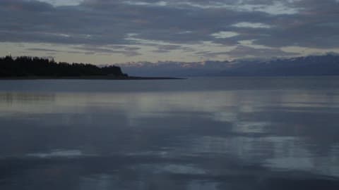 Calm Lake Landscape At Dusk