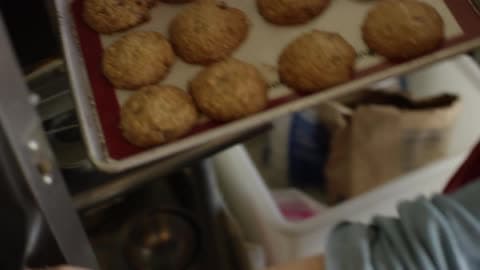 Cookies Are Removed From The Oven