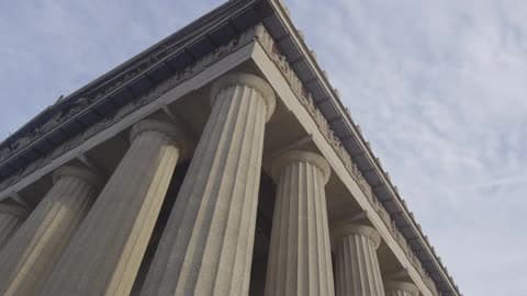 Large Pillars On A Building