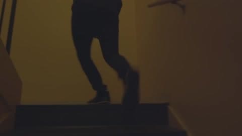 Person Hurries Up The Steps